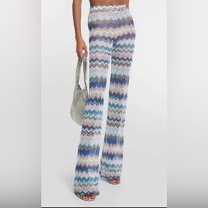 Lulumari Pants - Women’s Multi-Color, High Waist, Crochet Knit Pants. Size Sm